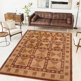 handmade Transitional Kafkaz Brown Tan Hand Knotted RECTANGLE 100% WOOL area rug 8 x 10